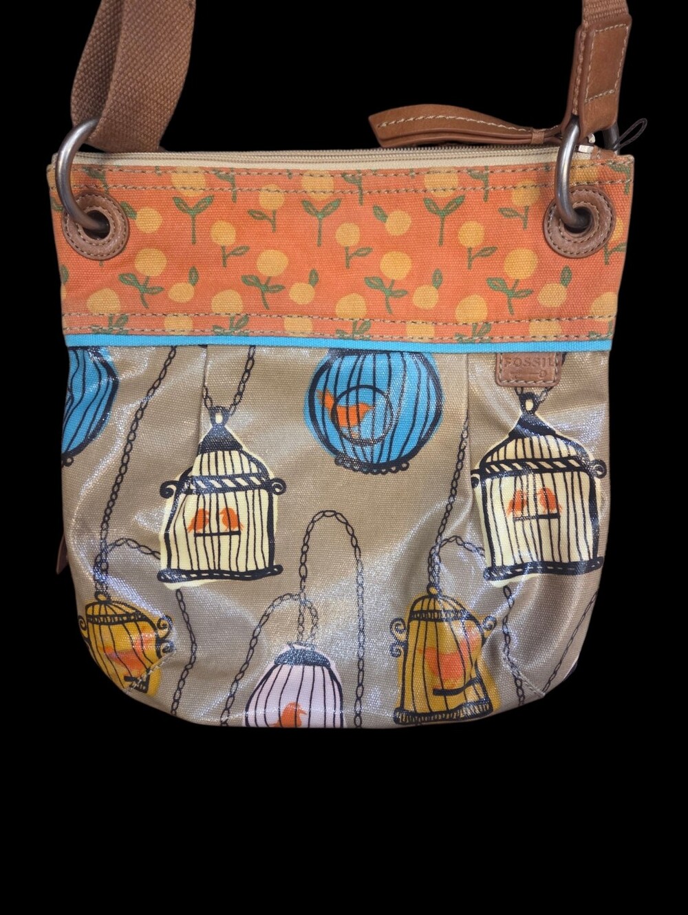 NWOT Fossil Key-Per Birdcage Crossbody Bag Purse Matching City Birds Wallet - Picture 5 of 13
